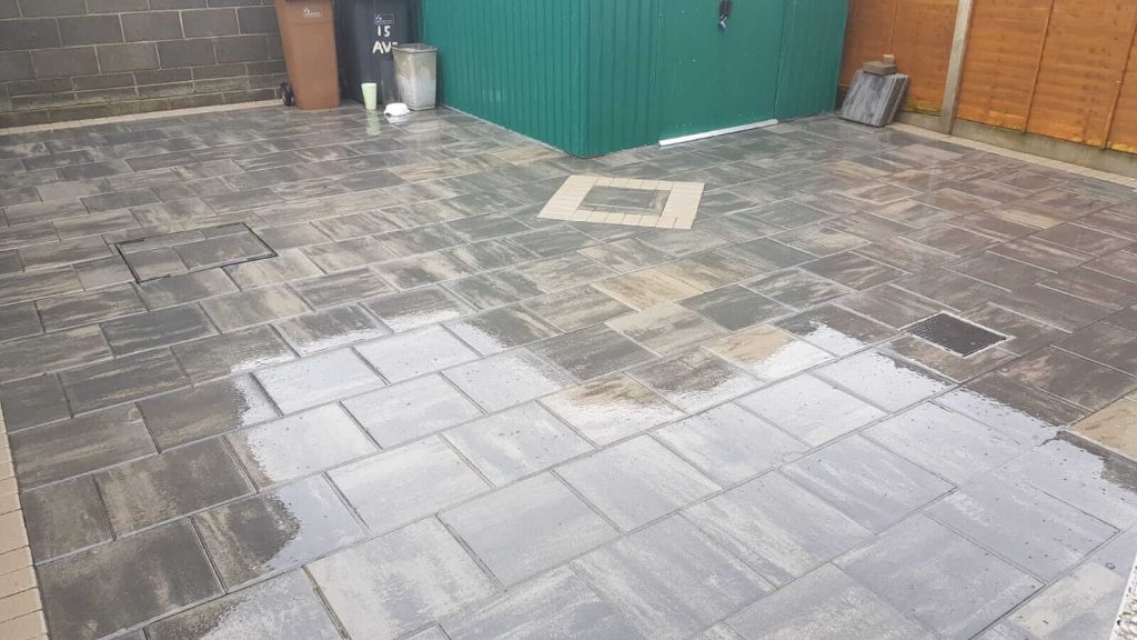 Back patio power washed